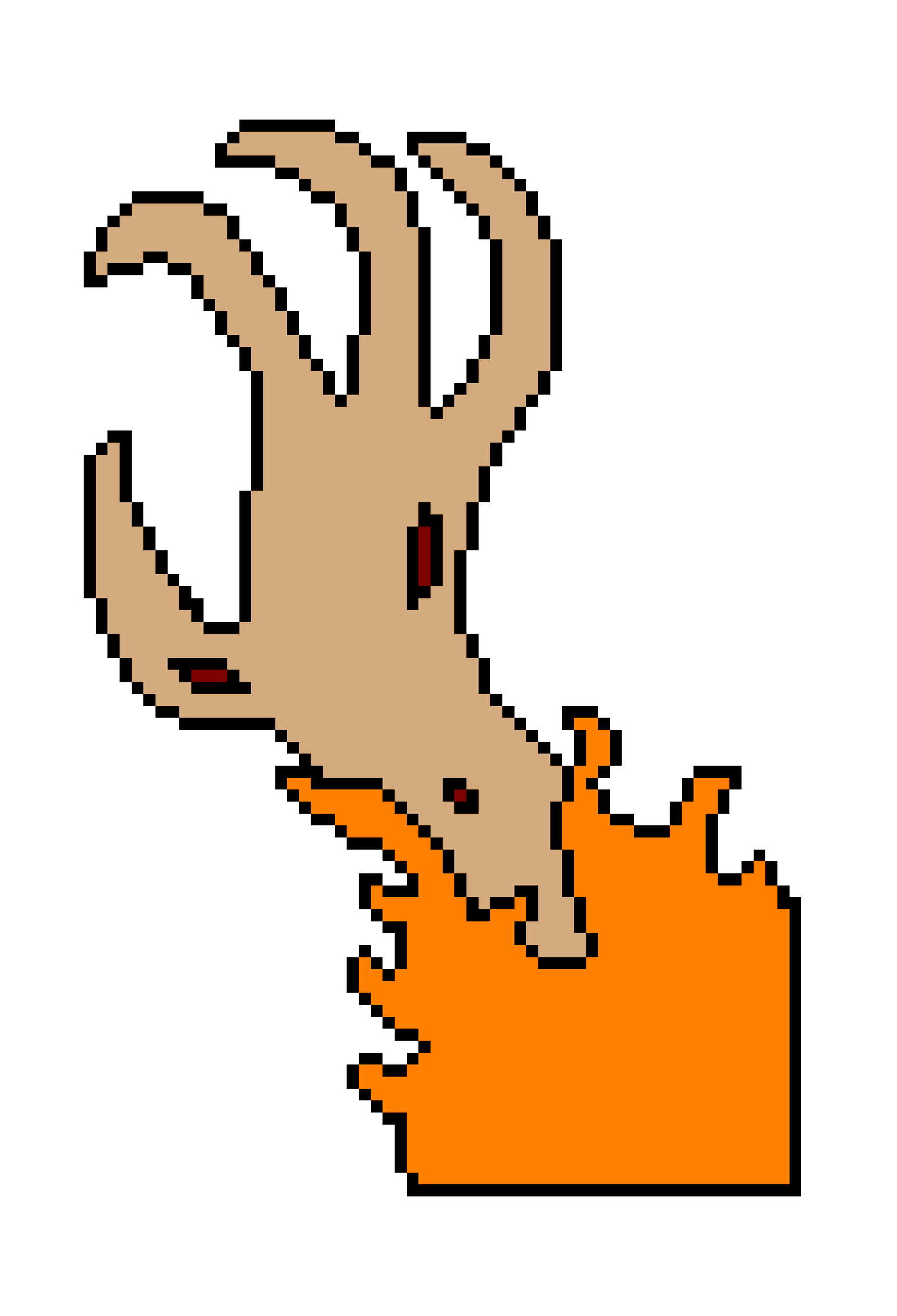 Burning Hand Premium Pixel Sticker